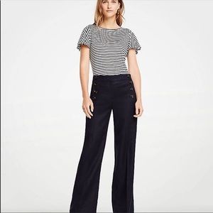 Ann Taylor LOFT sz 0 Dark Blue wide leg Marisa Sailor Style dress/casual/career